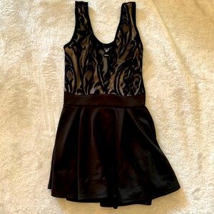 Mini dress with lace top